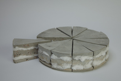 Gâteau - Amandine Le Marec / béton et coton - diam. 25 x 6 cm - 12 parts - 70 €