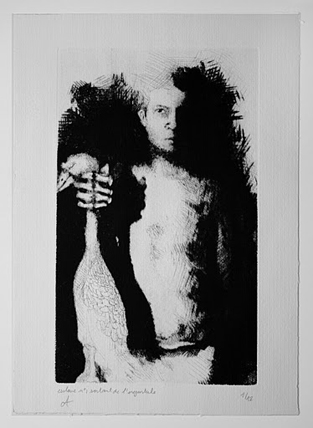 Esclave n°1 sortant de l'ergastule - David Arnaud / eau forte et pointe sèche sur papier - 21x29,7 cm - 12 exemplaires - 200 €